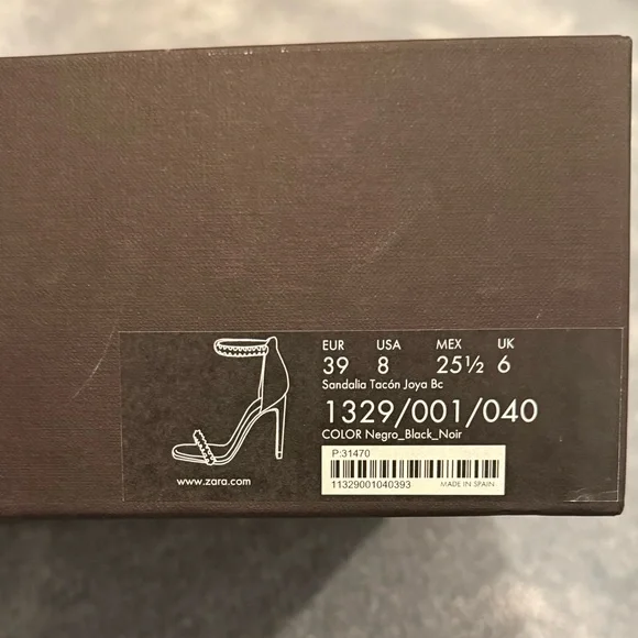 Zara Crystal Strap Black Suede Heels - Picture 10 of 11